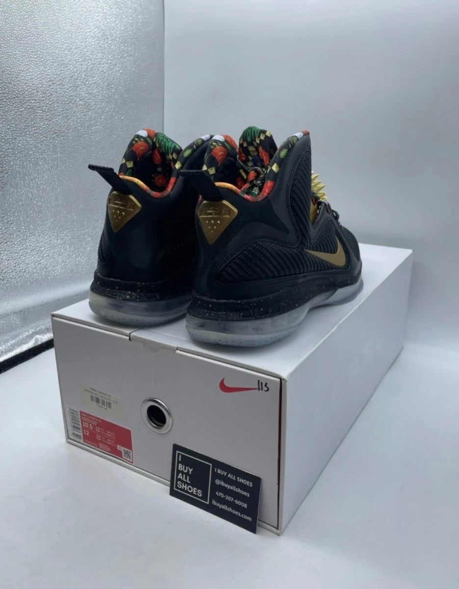 Nike LeBron 9 Watch the Throne (2022) 10.5 (Lightly Worn Pre-Owned)NikeBlack/Metallic Gold - Image 5