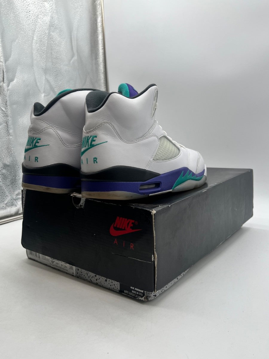 Jordan 5 Retro Grape (2025) 10.5 (Moderately Worn Pre-Owned)JordanWhite/Grape Ice-New Emerald - Image 5