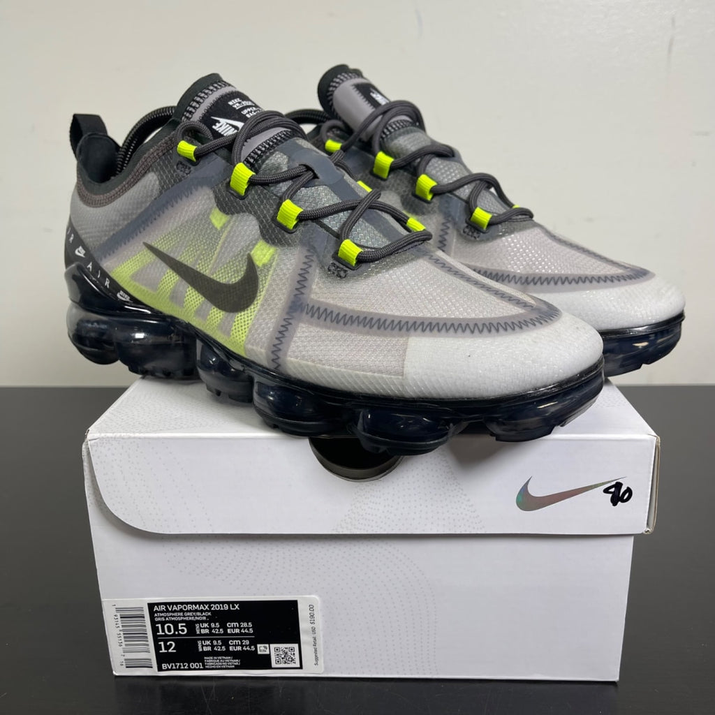Nike Air VaporMax 2019 Atmosphere Grey 10.5 (Moderately Worn Pre-Owned)NikeAtmosphere Grey/Black-Thunder Grey-Volt - Image 1