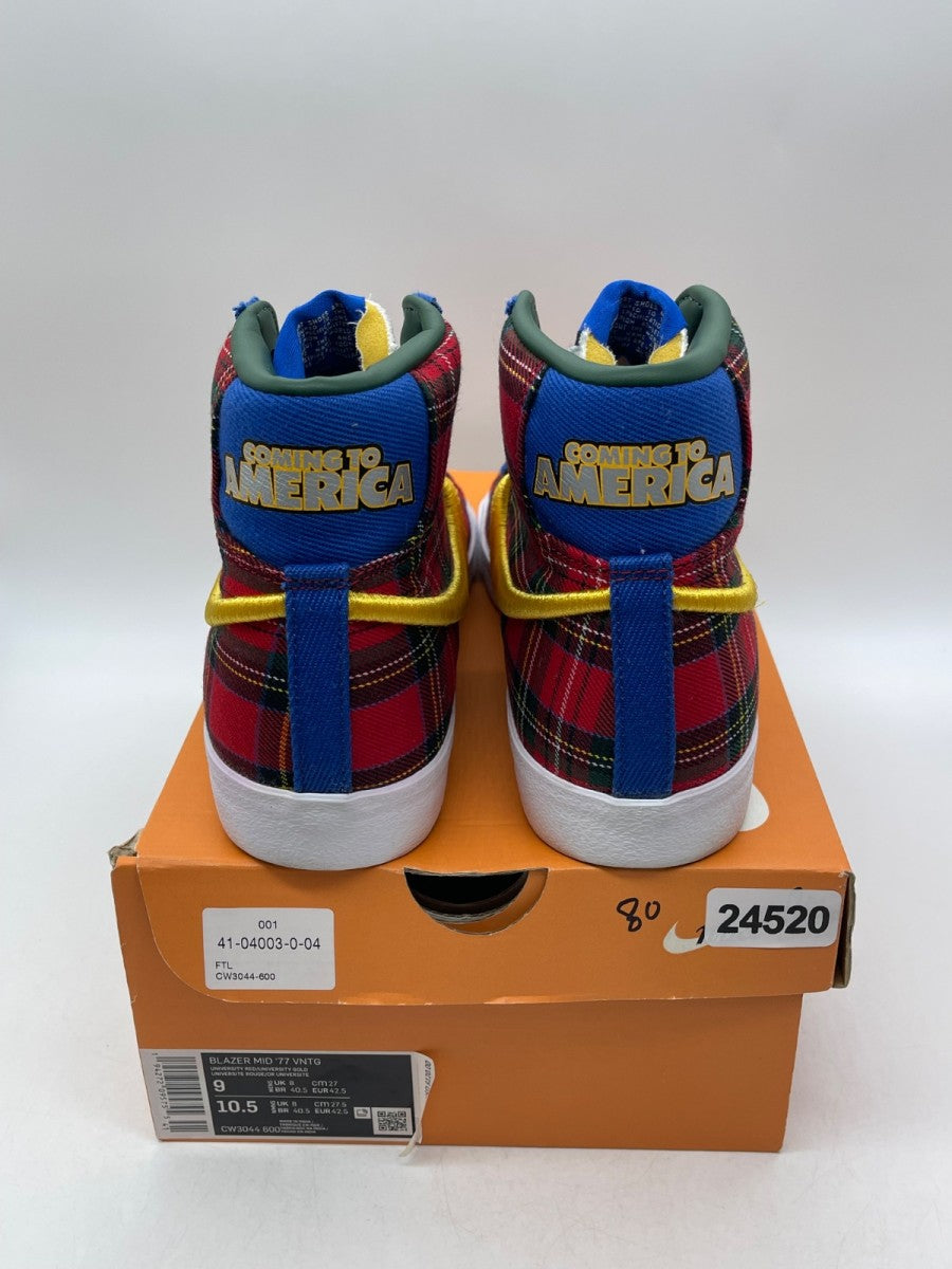 Nike Blazer Mid 77 Vintage Coming to America 9 (Moderately Worn Pre-Owned)NikeRed/Yellow-Royal-Green - Image 3