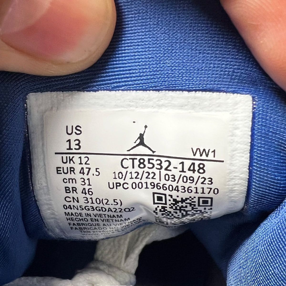 Jordan 3 Retro Wizards 13 (Lightly Worn Pre-Owned)JordanWhite/True Blue/Metallic Copper/Cement Grey - Image 7