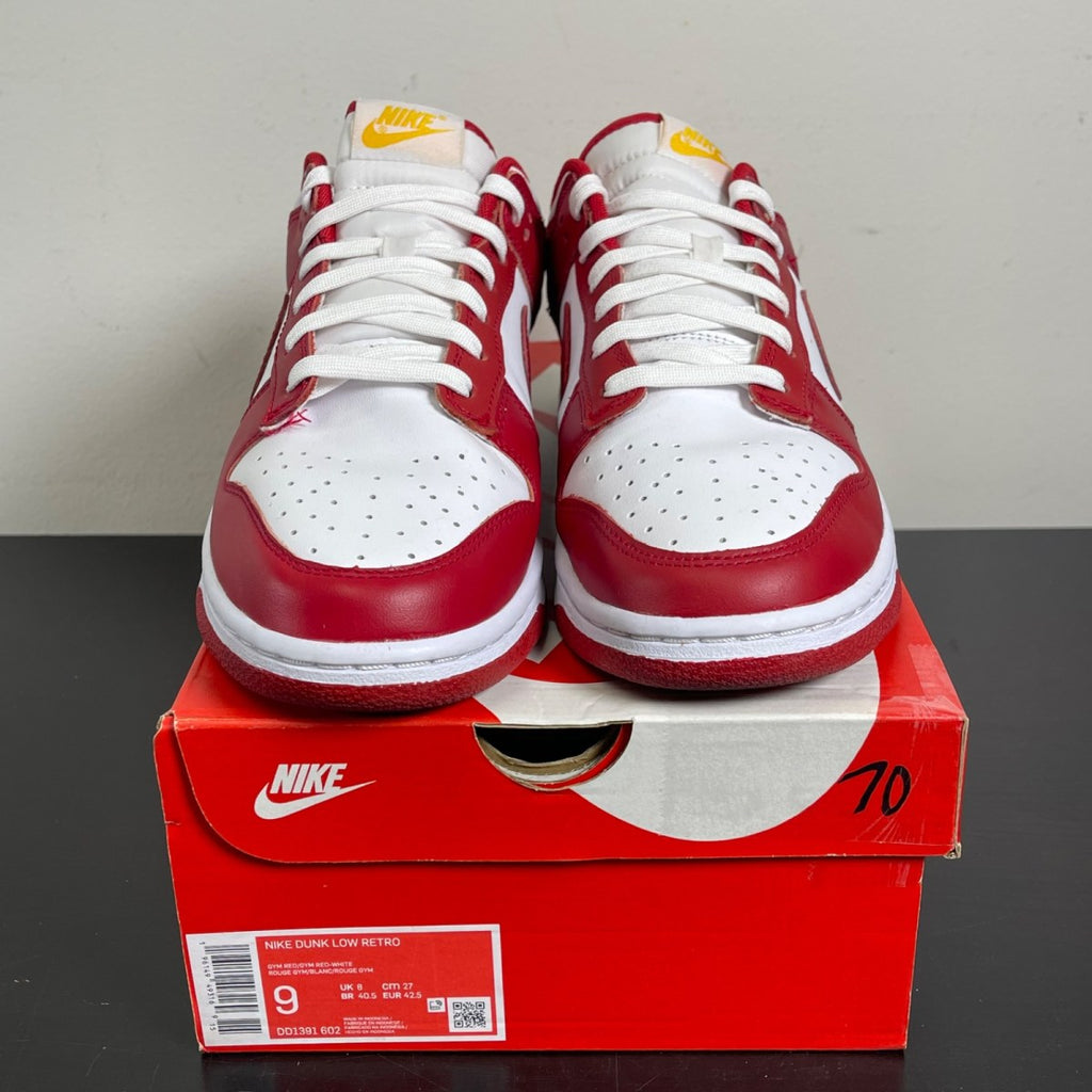 Nike Dunk Low USC 9 (Moderately Worn Pre-Owned)NikeWhite/Gym Red-Yellow - Image 2