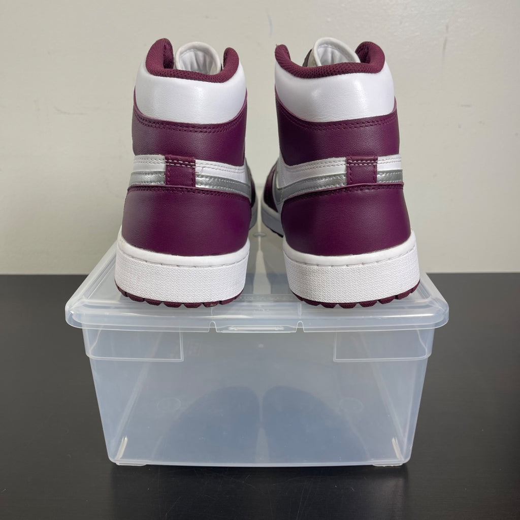 Jordan 1 Retro High Golf Bordeaux 12 (Moderately Worn Pre-Owned)JordanWhite/Bordeaux-Metallic Silver - Image 4