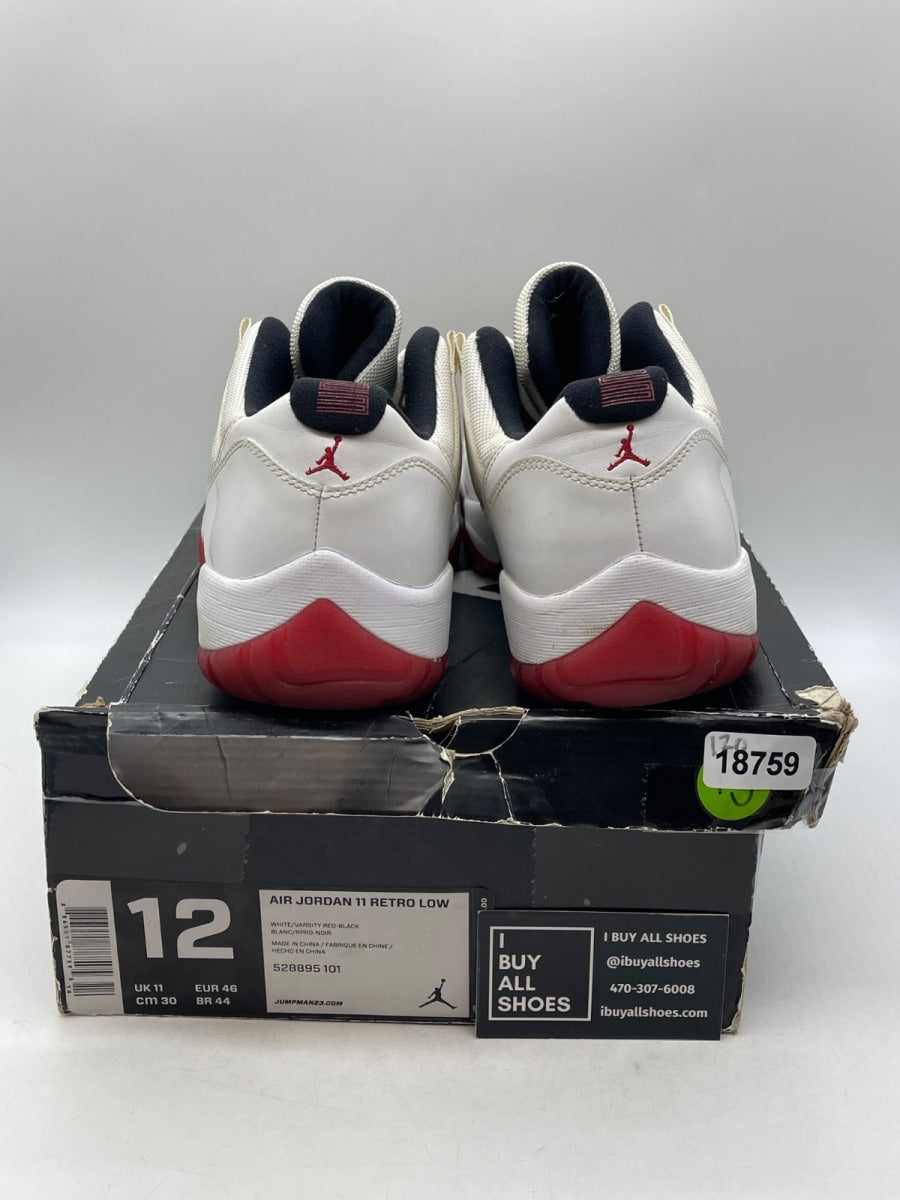 Jordan 11 Retro Low White Red (2012) 12 (Heavily Worn Pre-Owned) - Image 3