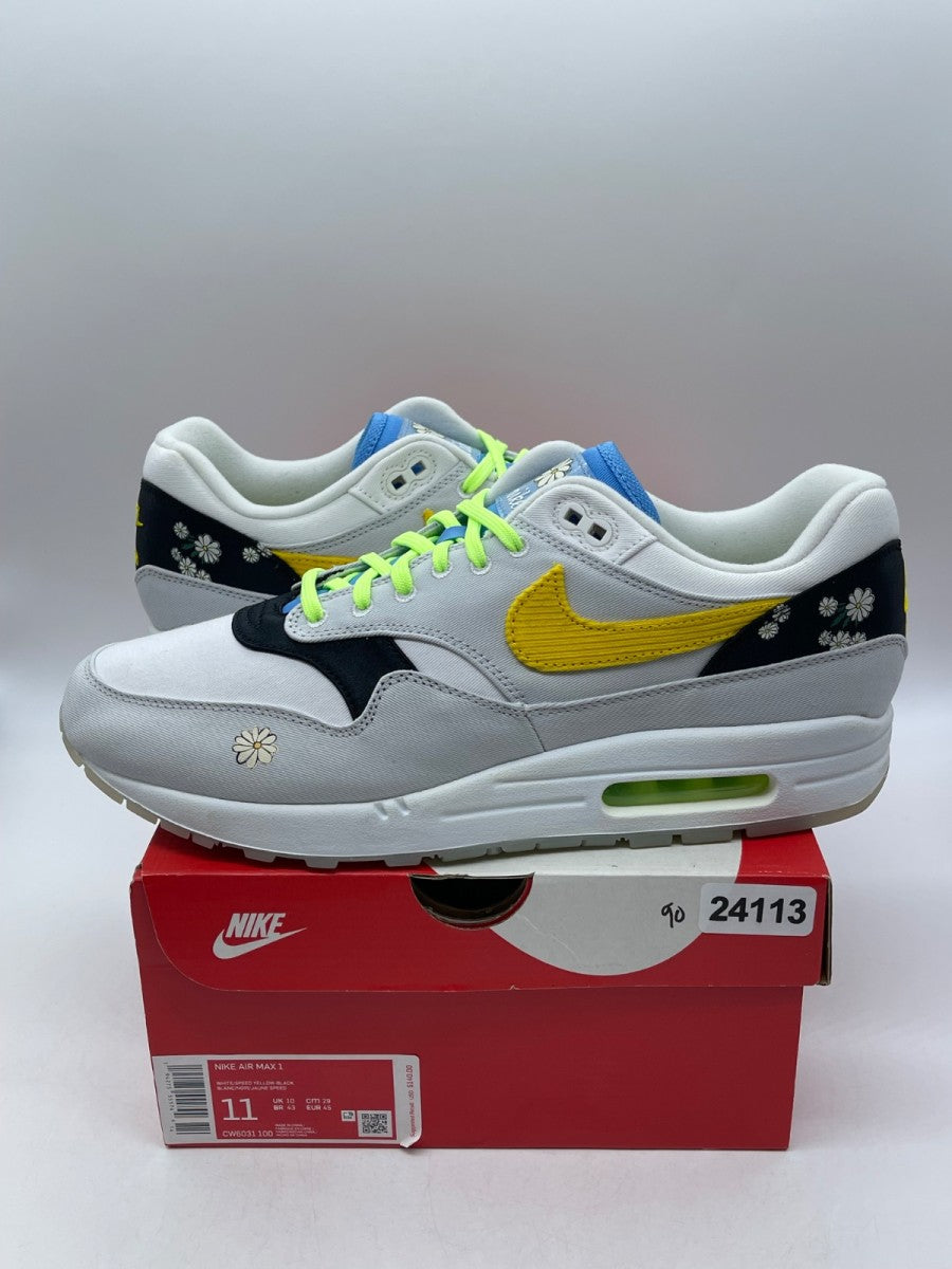 Nike Air Max 1 Daisy 11 (Moderately Worn Pre-Owned)NikeWhite/Black - Image 1