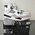 Jordan 4 Retro Military Black 12 (Moderately Worn Pre-Owned)JordanWhite/Black-Neutral Grey - Image 1