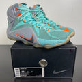 Nike LeBron 12 NSRL 11 (Moderately Worn Pre-Owned)NikeHyper Turquoise/Black-Metallic Cool Grey-Hyper Crimson - Image 1