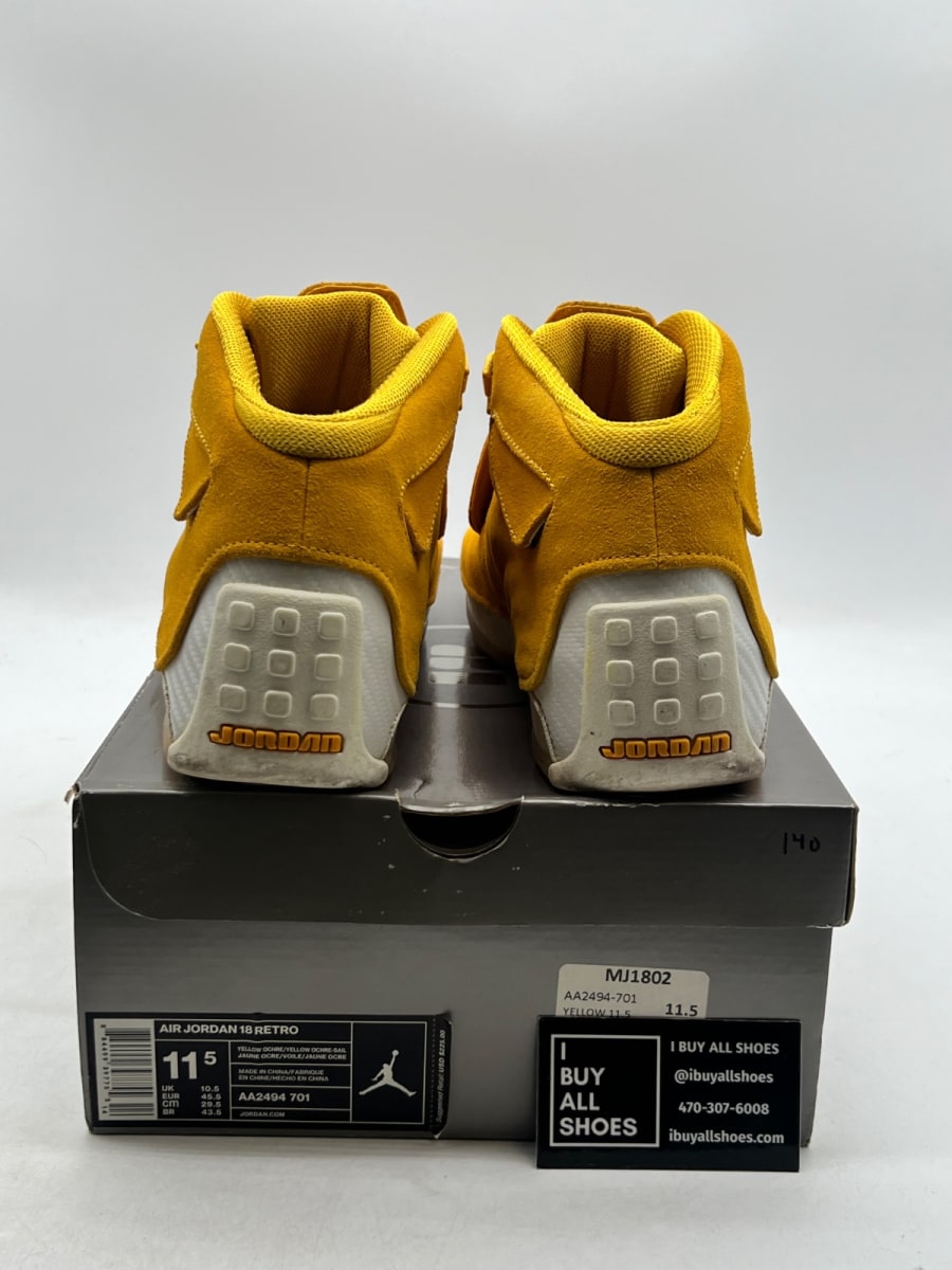Jordan 18 Retro Yellow Ochre 11.5 (Lightly Worn Pre-Owned) - Image 6