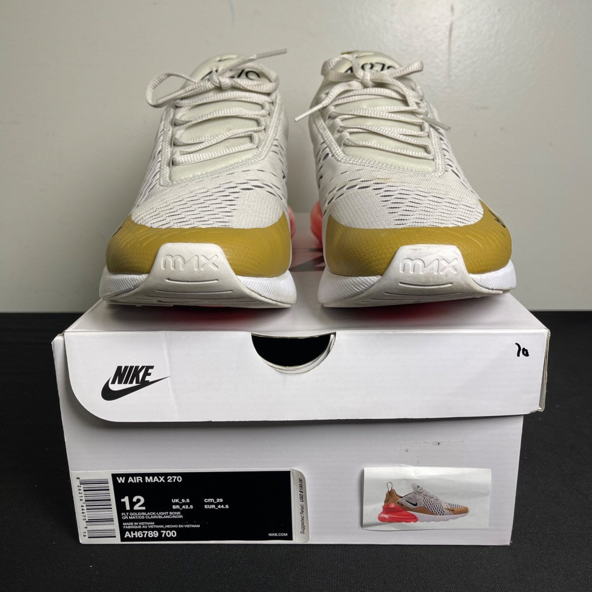 Nike Air Max 270 Flat Gold (Women's) (Size 12W) - Image 2