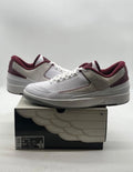 Jordan 2 Retro Low Cherrywood 14 (Lightly Worn Pre-Owned)JordanWhite/Cherrywood Red-Light Steel Grey - Image 1