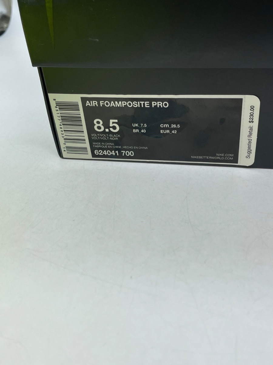 Nike Air Foamposite Pro Volt 8.5 (Moderately Worn Pre-Owned)NikeVolt/Volt-Black - Image 9