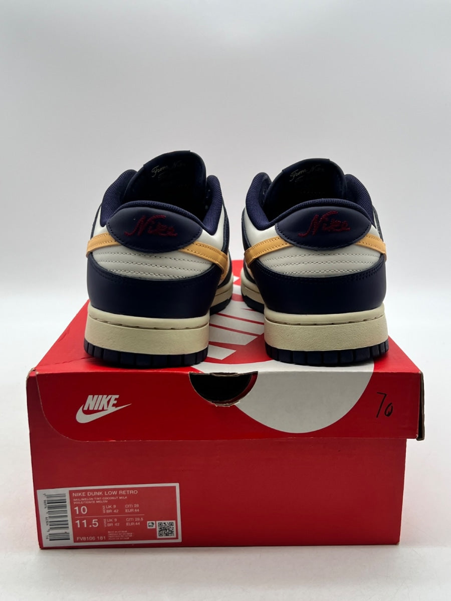Nike Dunk Low Retro From Nike To You Midnight Navy 10 (Lightly Worn Pre-Owned)NikeSail/Midnight Navy/Coconut Milk/University Red/Pale Vanilla - Image 3
