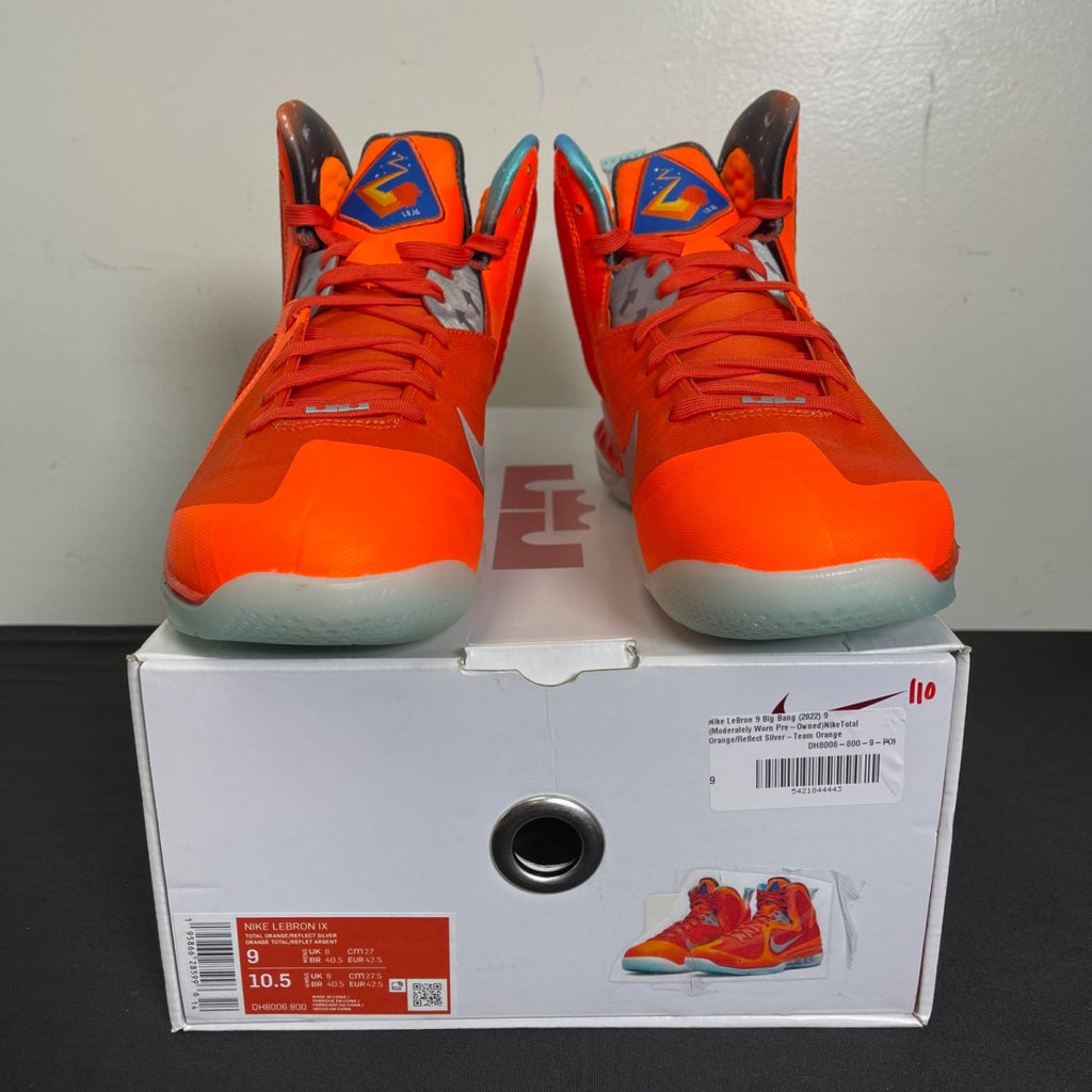 Nike LeBron 9 Big Bang (2022) 9 (Moderately Worn Pre-Owned)NikeTotal Orange/Reflect Silver-Team Orange - Image 2