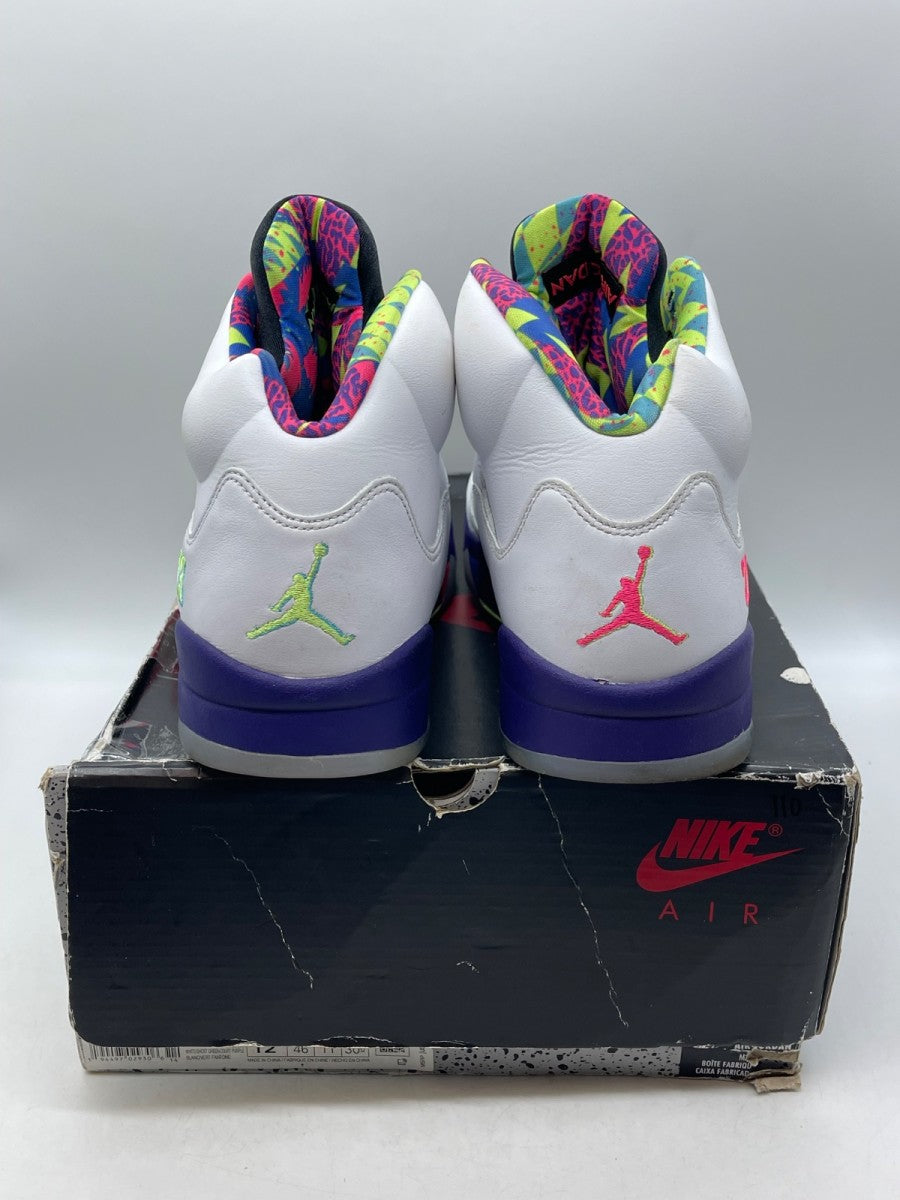 Jordan 5 Retro Alternate Bel-Air 12 (Moderately Worn Pre-Owned)JordanWhite/Court Purple-Racer Pink-Ghost Green - Image 3