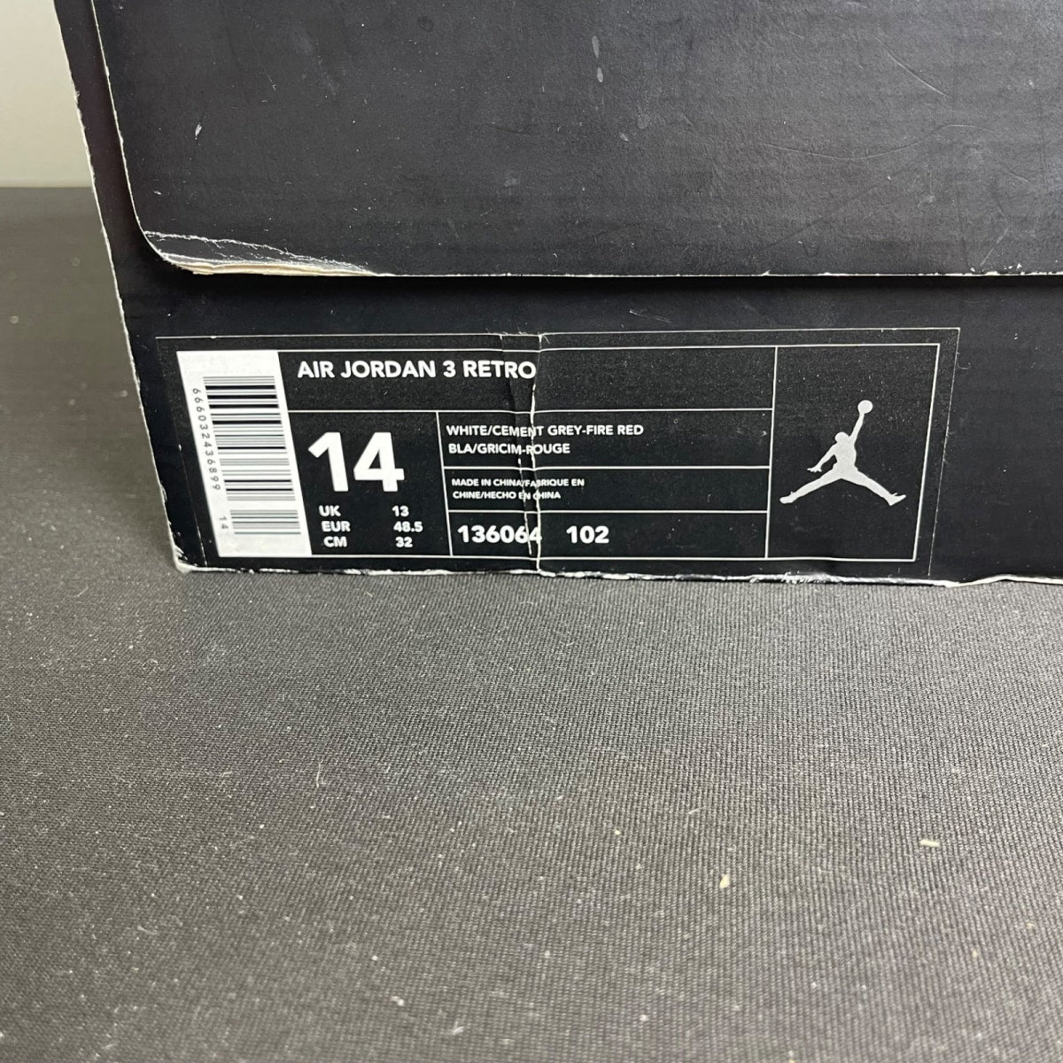 Jordan 3 Retro White Cement (2003) (Size 14) - Image 7