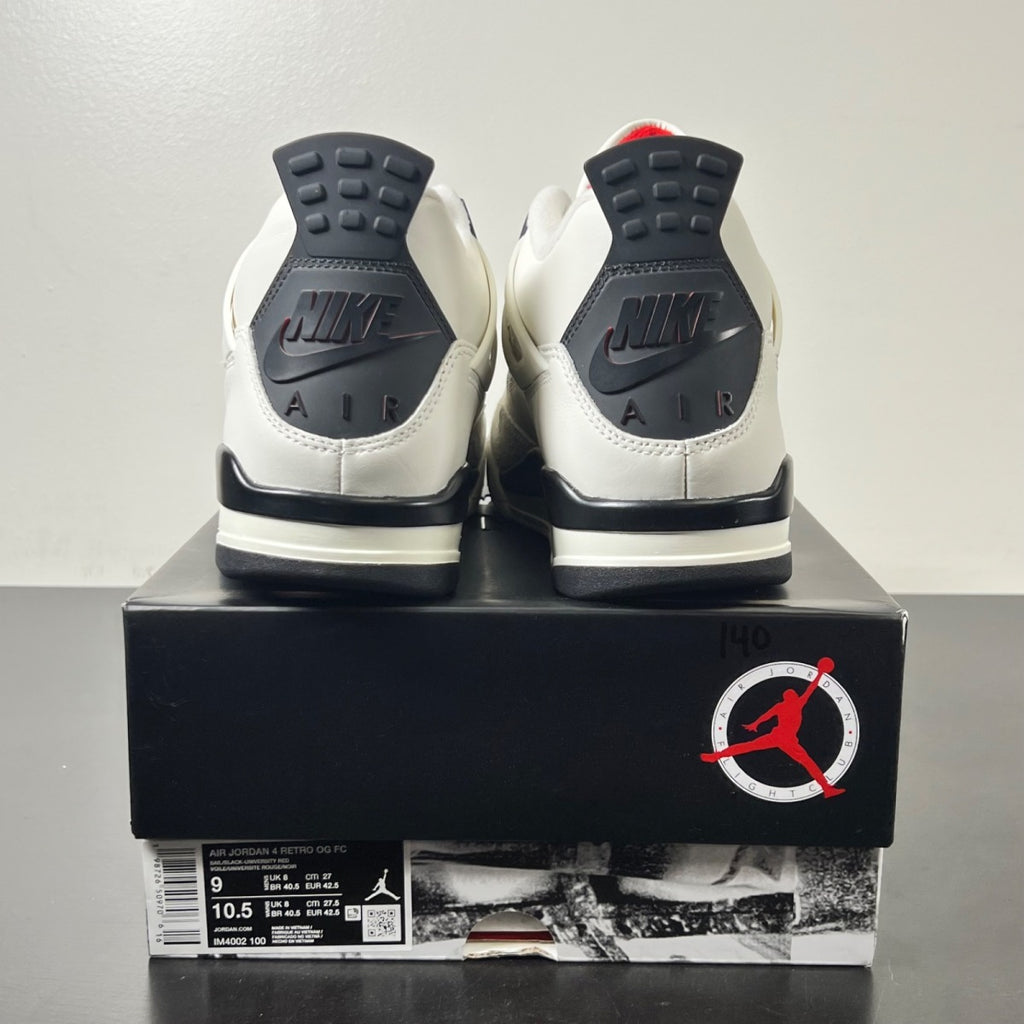 Jordan 4 Retro OG Flight Club 9 (Lightly Worn Pre-Owned)JordanSail/Black/University Red - Image 4