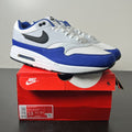 Nike Air Max 1 Deep Royal Blue 13 (Lightly Worn Pre-Owned)NikeWhite/Black/Deep Royal Blue - Image 1