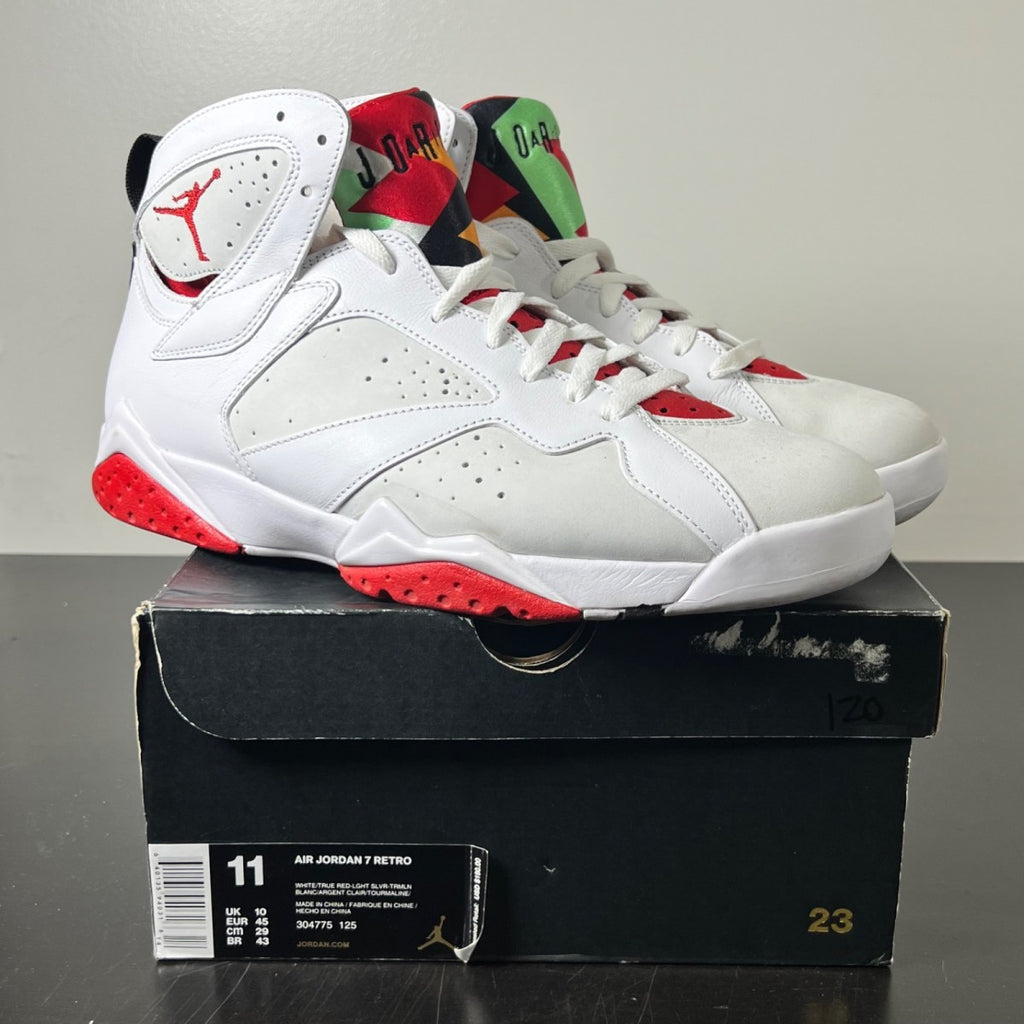 Jordan 7 Retro Hare (2015) 11 (Lightly Worn Pre-Owned)JordanWhite/True Red-Light Silver-Tourmaline - Image 1