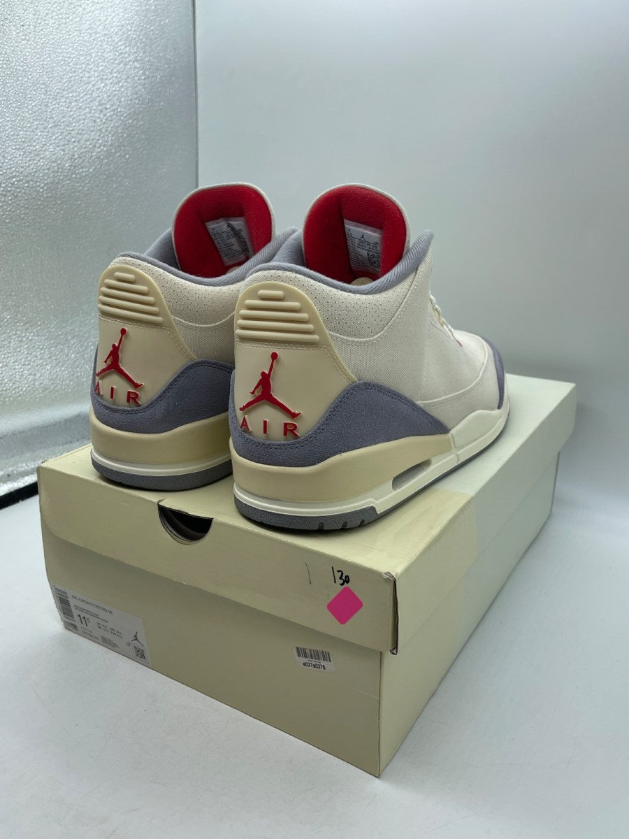 Jordan 3 Retro Muslin 11.5 (Moderately Worn Pre-Owned)JordanMuslin/University Red-Cement Grey-Sail - Image 5