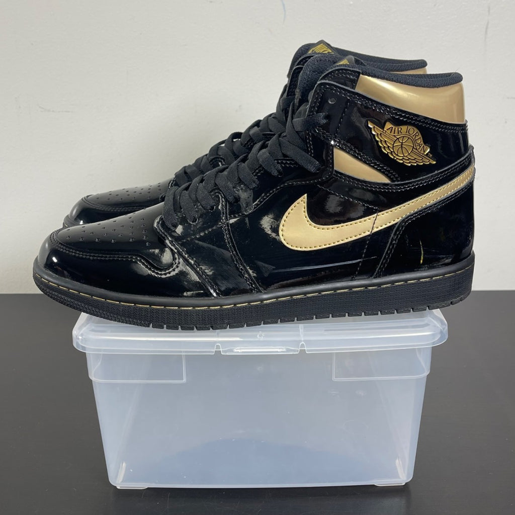 Jordan 1 Retro High Black Metallic Gold (2020) 12 (Moderately Worn Pre-Owned)JordanBlack/Black-Metallic Gold - Image 3