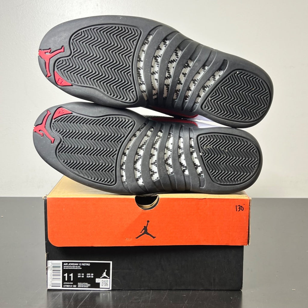Jordan 12 Retro Taxi Flip 11 (Lightly Worn Pre-Owned)JordanWhite/Gym Red/Black - Image 6