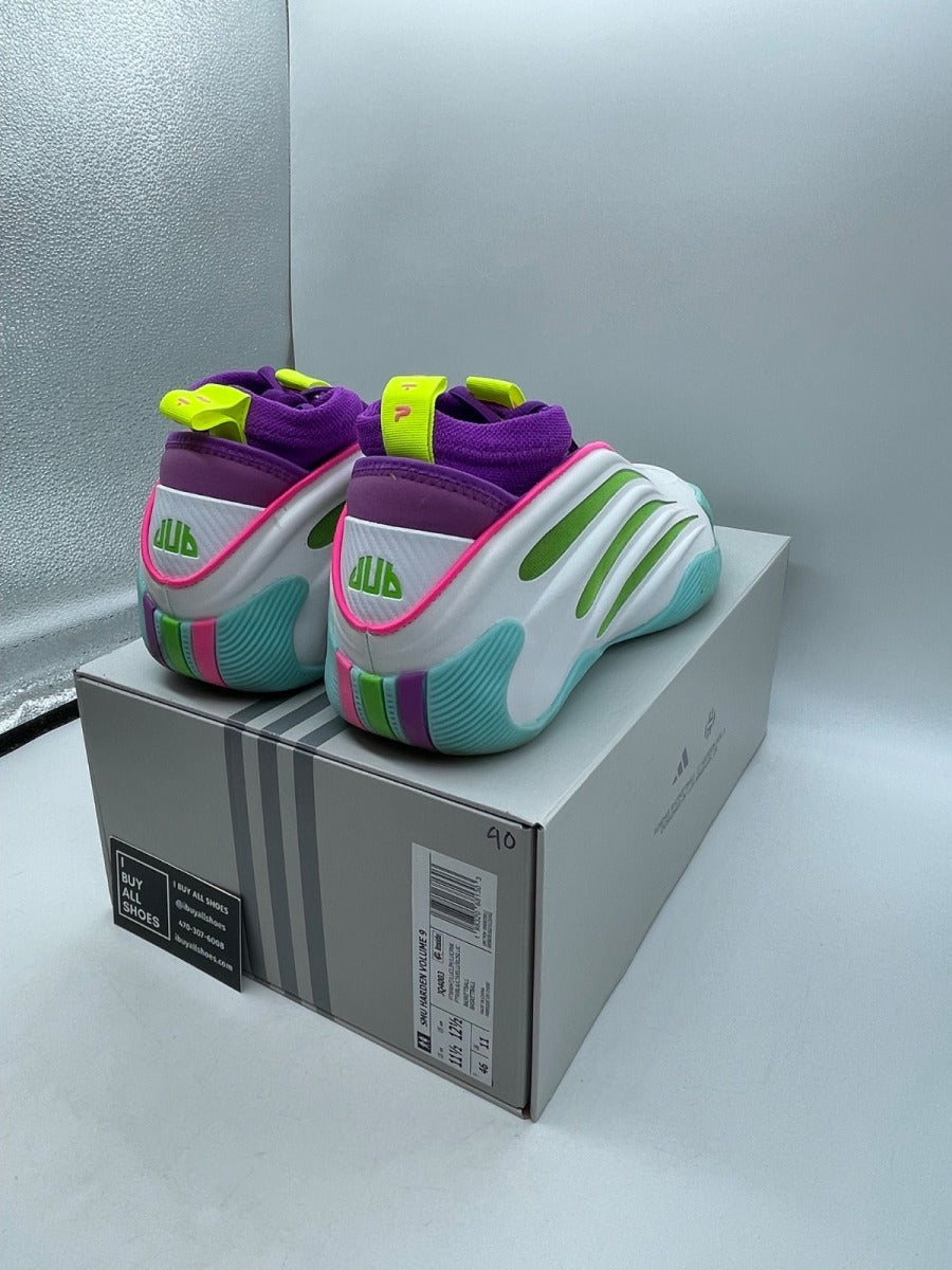 Jalen Williams x adidas Harden Vol. 9 'White Lucid Lime Pink' 11.5 (Moderately Worn Pre-Owned) - Image 5