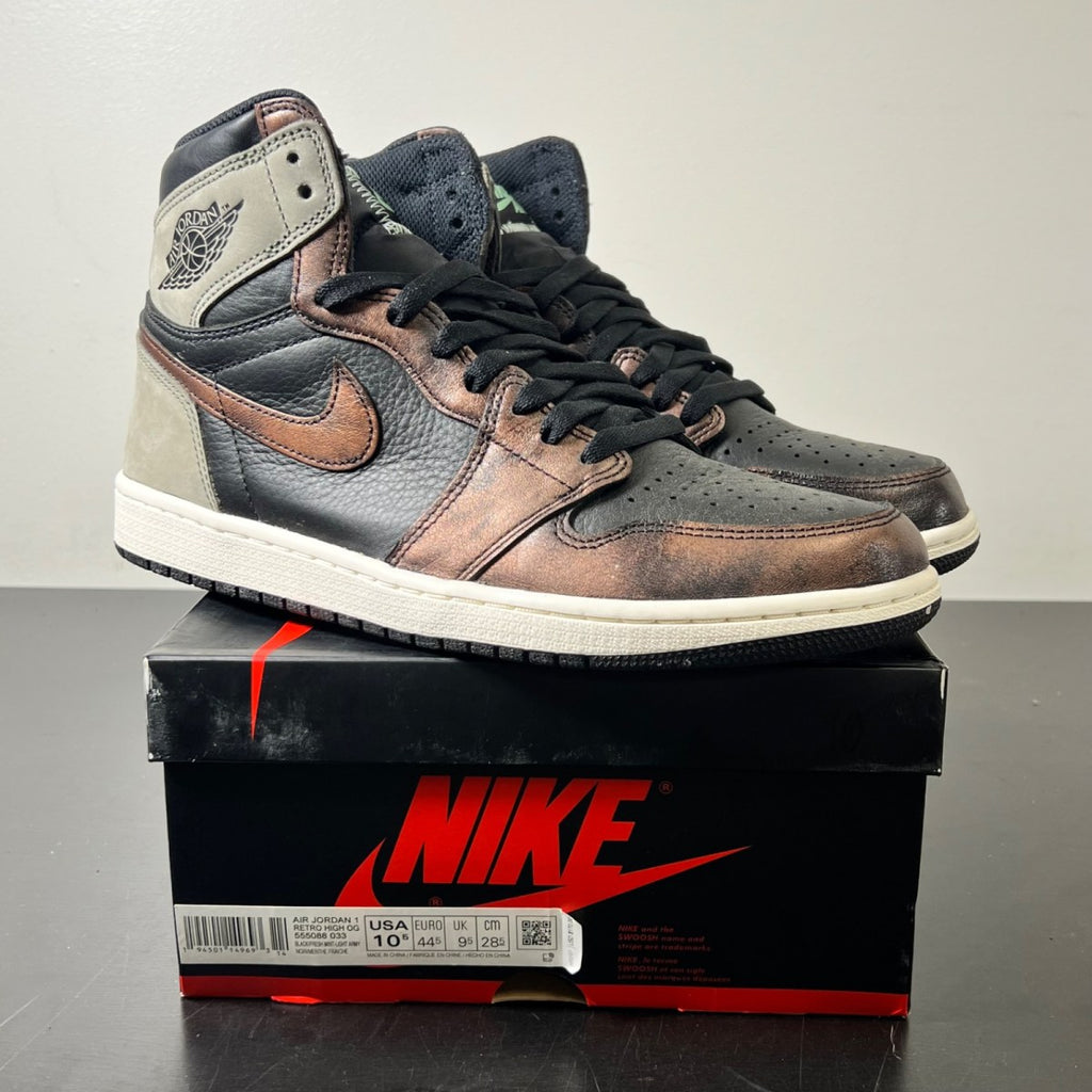 Jordan 1 Retro High Light Army Rust Shadow Patina 10.5 (Lightly Worn Pre-Owned)JordanBlack/Grey-Rust - Image 1