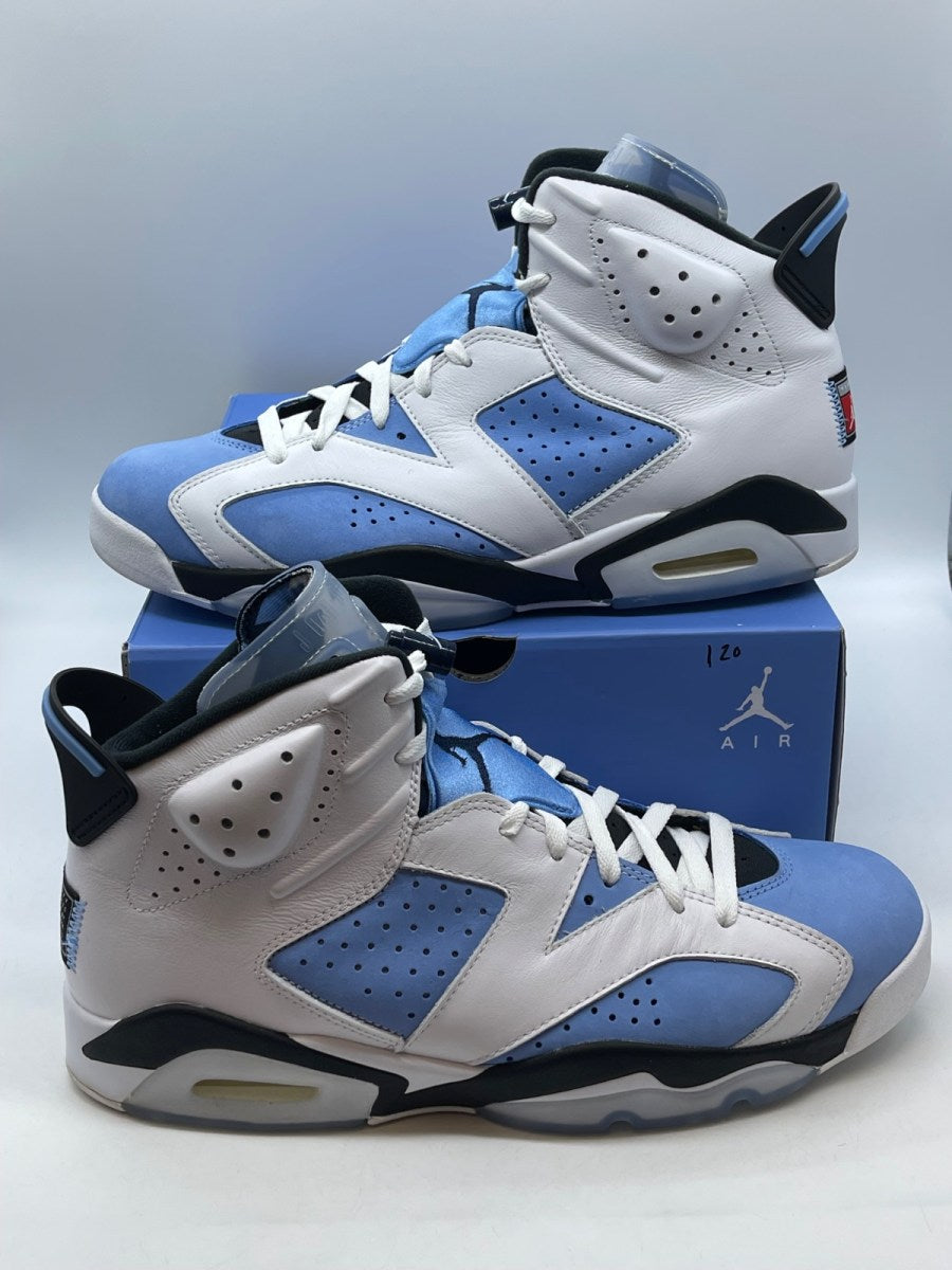 Jordan 6 Retro UNC White 11.5 (Moderately Worn Pre-Owned)JordanUniversity Blue/White/College Navy/Black - Image 1