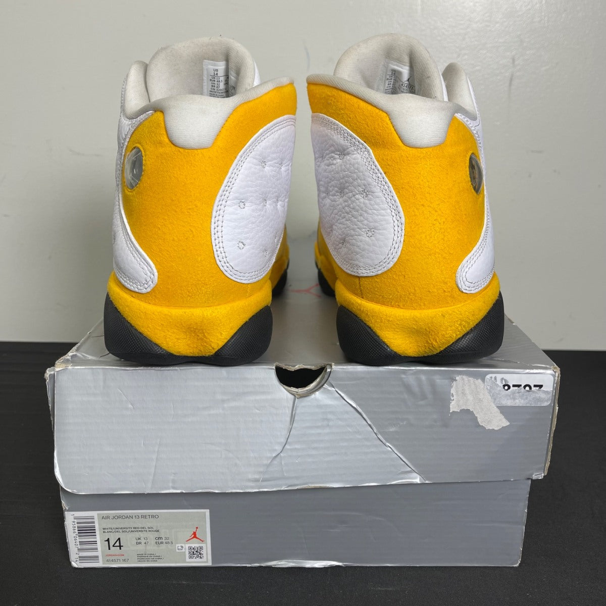 Jordan 13 Retro Del Sol 14 (Moderately Worn Pre-Owned)JordanWhite/University Red/Del Sol/Black - Image 4