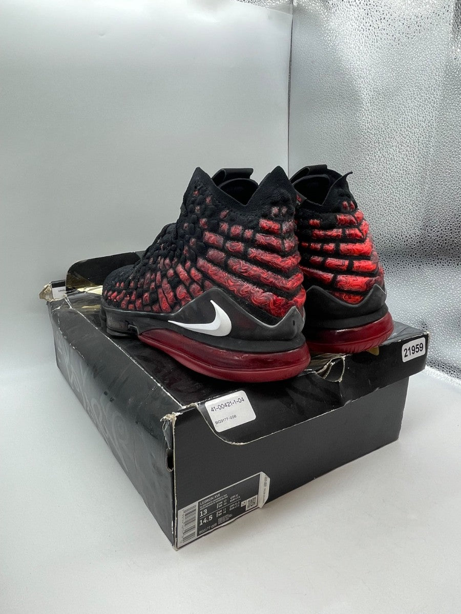 Nike LeBron 17 Infrared 13 (Moderately Worn Pre-Owned)NikeBlack/University Red-White - Image 4