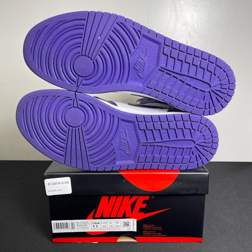 Jordan 1 Retro High Court Purple White (Size 11) - aux