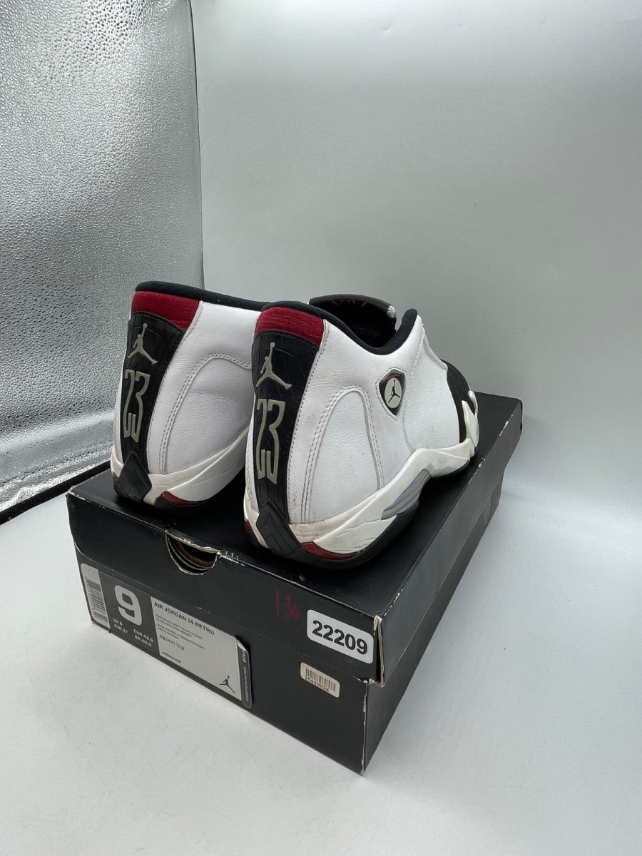 Jordan 14 Retro Black Toe (2014) 9 (Moderately Worn Pre-Owned)JordanWhite/Black-Varsity Red-Metallic Silver - Image 5