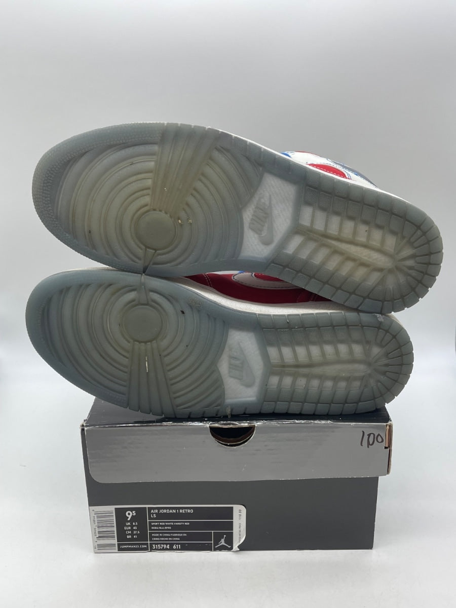 Jordan 1 Retro LS Sport Red 9.5 (Moderately Worn Pre-Owned)JordanSport Red/Varsity Blue-White - Image 7