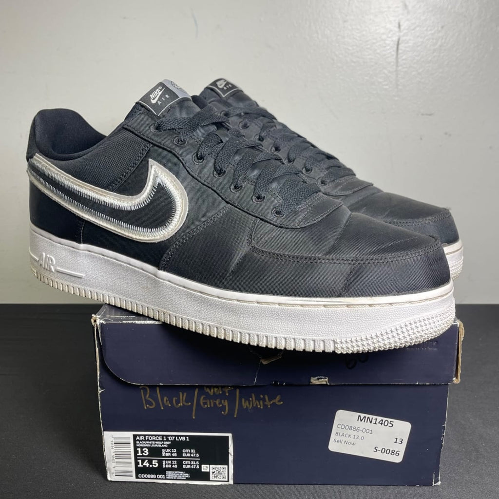 Nike Air Force 1 Low Reverse Stitch Black (Size 13) - aux