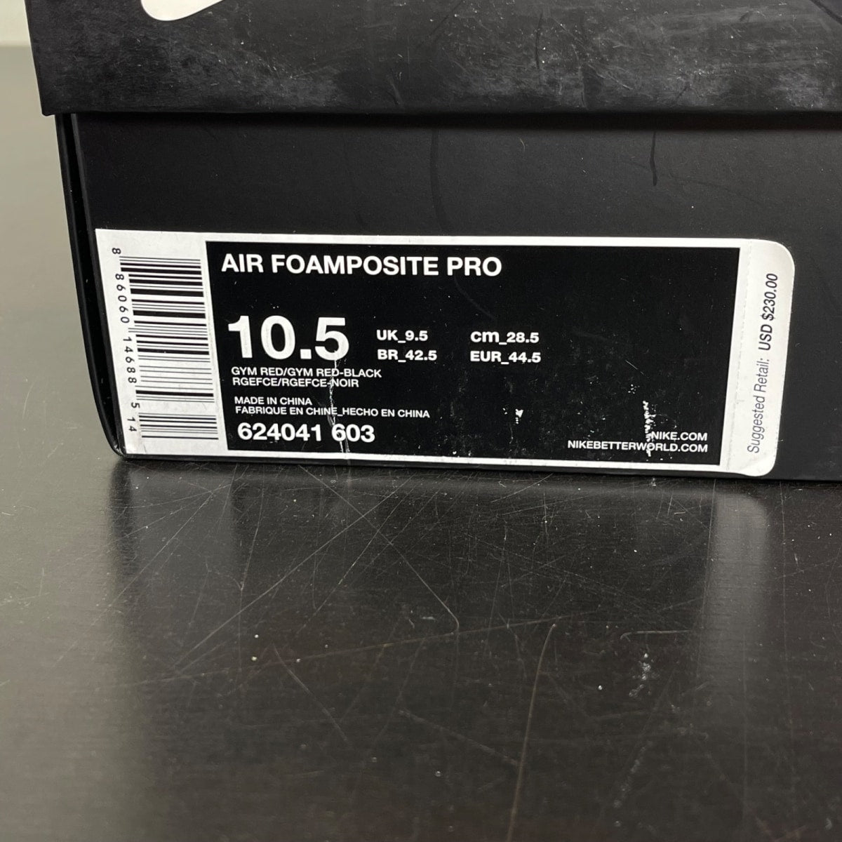 Nike Air Foamposite Pro Red October 10.5 (Moderately Worn Pre-Owned)NikeGym Red/Gym Red-Black - Image 7
