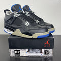 Jordan 4 Retro Motorsports Alternate 10.5 (Moderately Worn Pre-Owned)JordanBlack/Game Royal-Matte Silver-White - Image 1