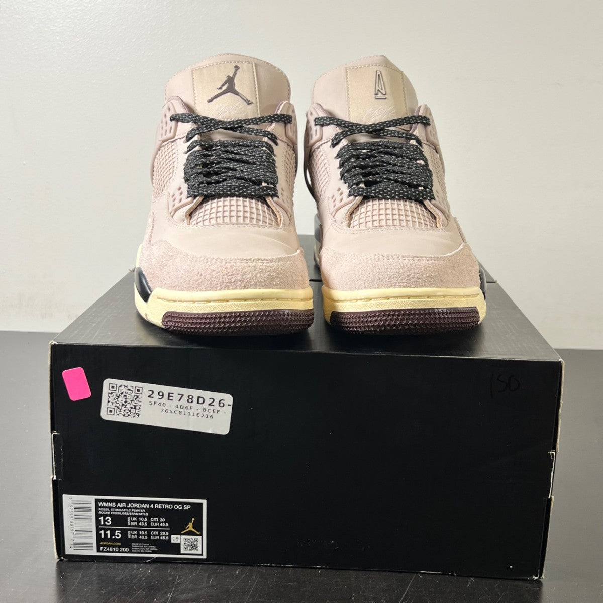 Jordan 4 Retro OG SP A Ma Maniére While You Were Sleeping (Women's) 13W (Lightly Worn Pre-Owned)JordanFossil Stone/Metallic Pewter/Burgundy Crush - Image 2