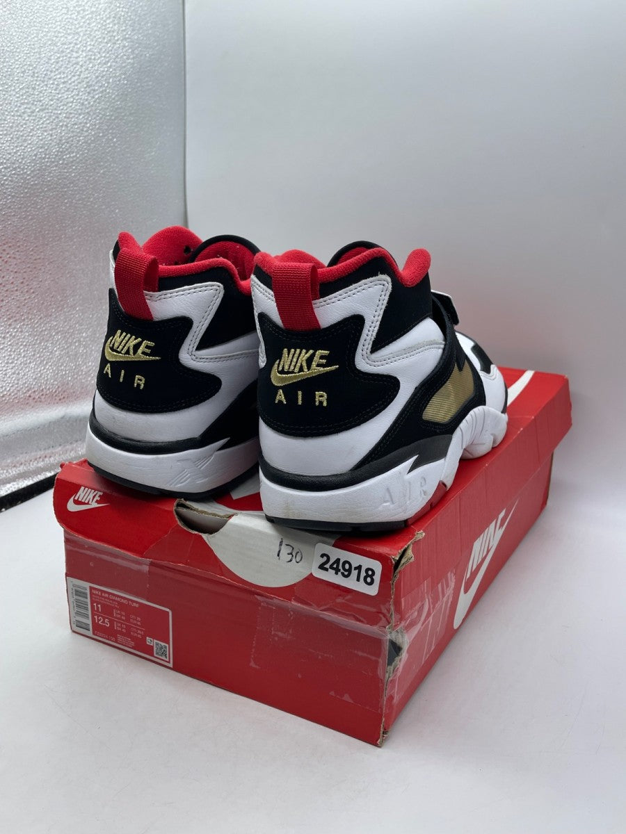 Nike Air Diamond Turf 49ers (2025) 11 (Moderately Worn Pre-Owned)NikeWhite/Fire Red/Black/Metallic Gold - Image 5