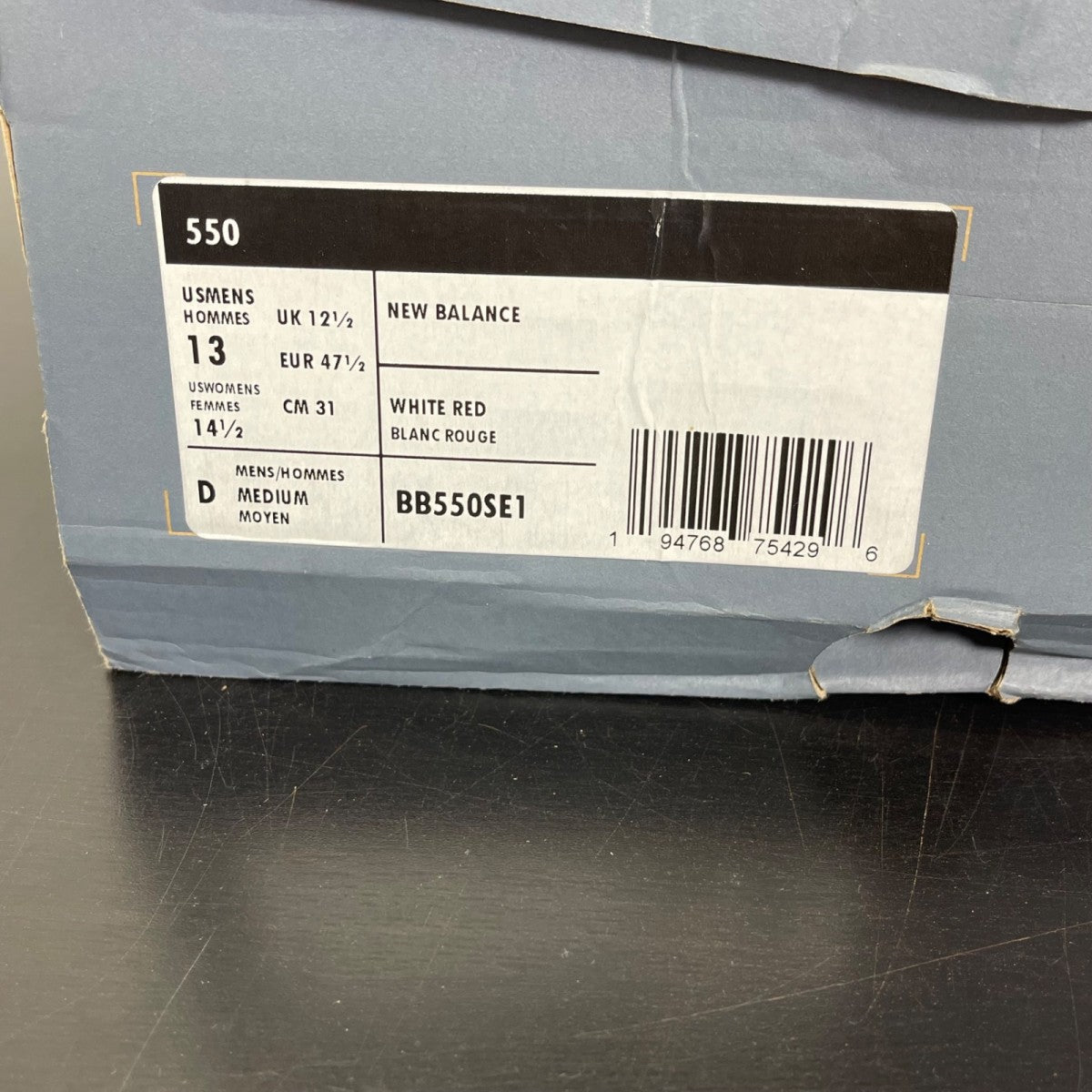 New Balance 550 White Red 13 (Moderately Worn Pre-Owned)New BalanceWhite/Red - Image 7