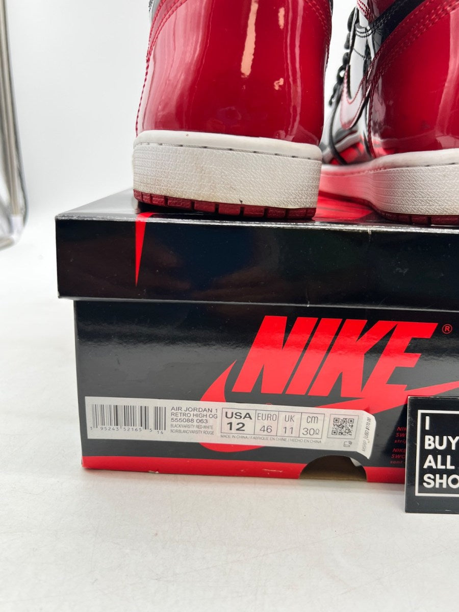 Jordan 1 Retro High OG Patent Bred 12 (Moderately Worn Pre-Owned) - Image 6