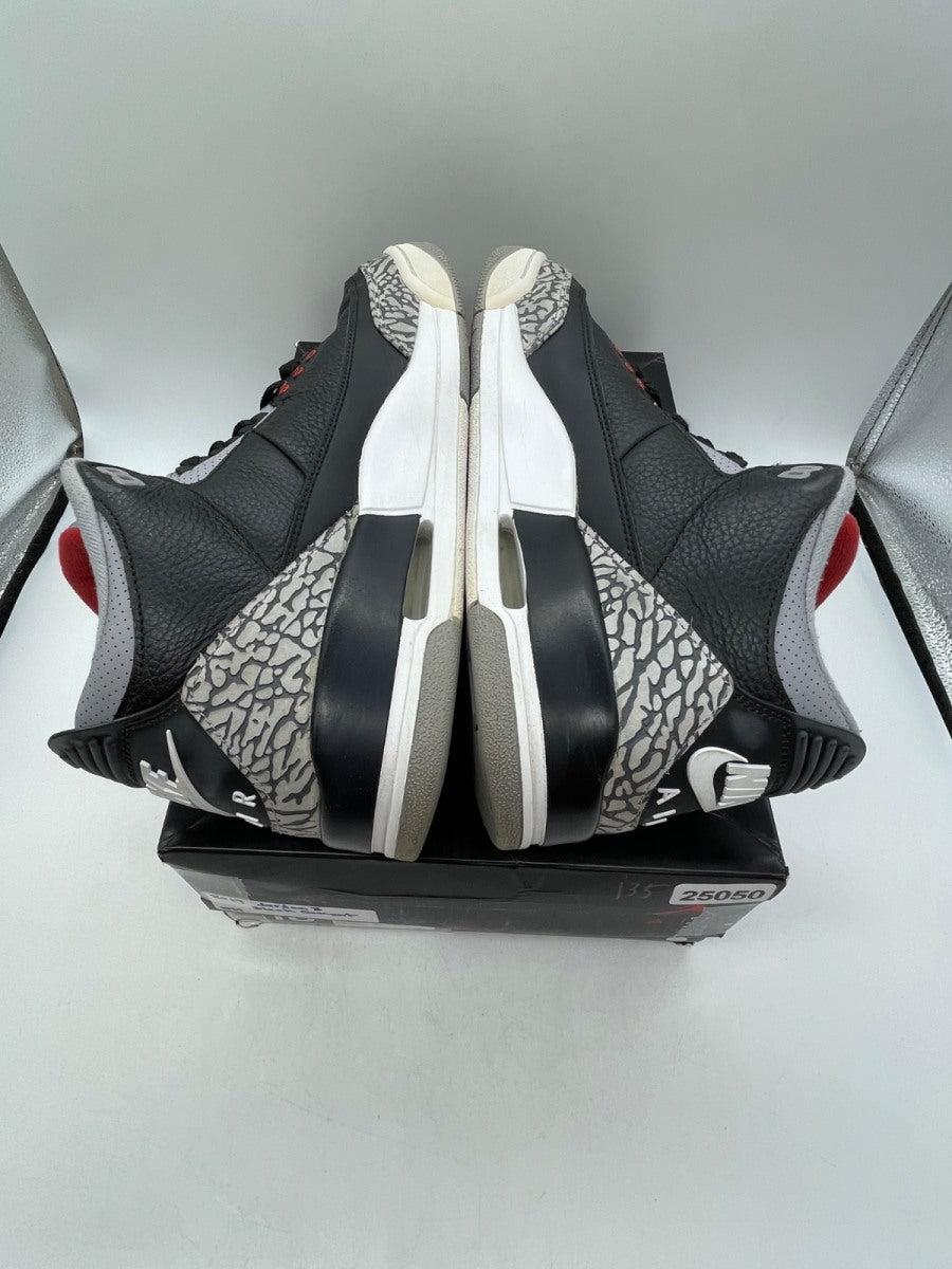 Jordan 3 Retro Black Cement (2018) 10 (Moderately Worn Pre-Owned)JordanBlack/Fire Red-Cement Grey-White - Image 6
