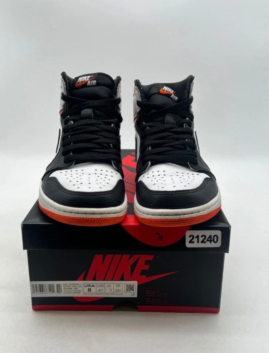 Jordan 1 Retro High Electro Orange 8 (Lightly Worn Pre-Owned)JordanWhite/Electro Orange-Black - Image 2