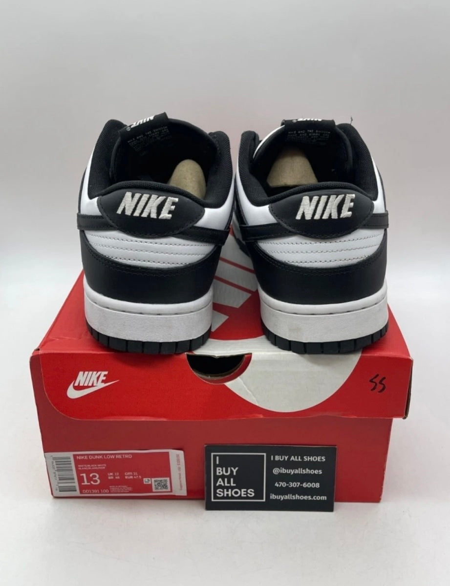 Nike Dunk Low Retro White Black Panda 13 (Lightly Worn Pre-Owned)NikeWhite/Black - Image 3