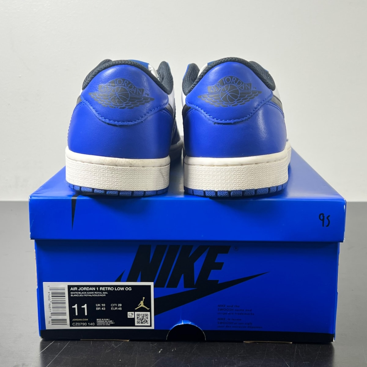 Jordan 1 Retro Low OG Game Royal 11 (Lightly Worn Pre-Owned)JordanWhite/Black/Game Royal - Image 4