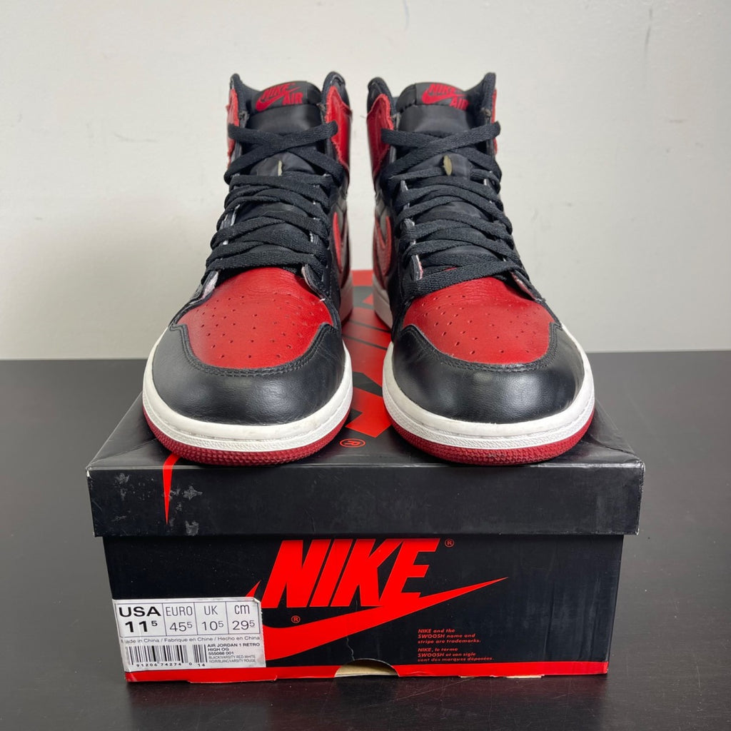 Jordan 1 Retro High Bred Banned (2016) 11.5 (Moderately Worn Pre-Owned)JordanBlack/Varsity Red-White - Image 2