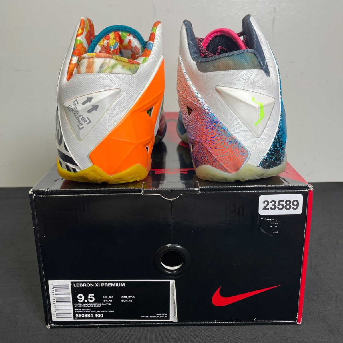 Nike LeBron 11 What the LeBron 9.5 (Moderately Worn Pre-Owned)NikeBlack Lava/Silver Ice-Galaxy Blue - Image 4