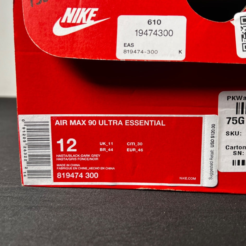 Nike Air Max 90 Ultra Essential 'Hasta' 12 (New Pre-Owned)NikeHasta/Black-Dark Grey-Pure Platinum - Image 4