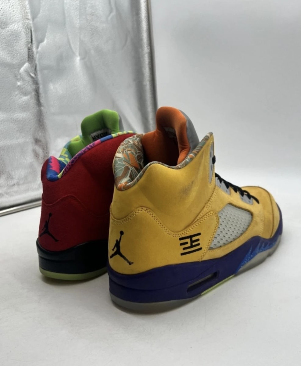 Jordan 5 Retro What The 13 (Heavily Worn Pre-Owned)JordanVarsity Maize/Court Purple-Ghost Green-Solar Orange - Image 3