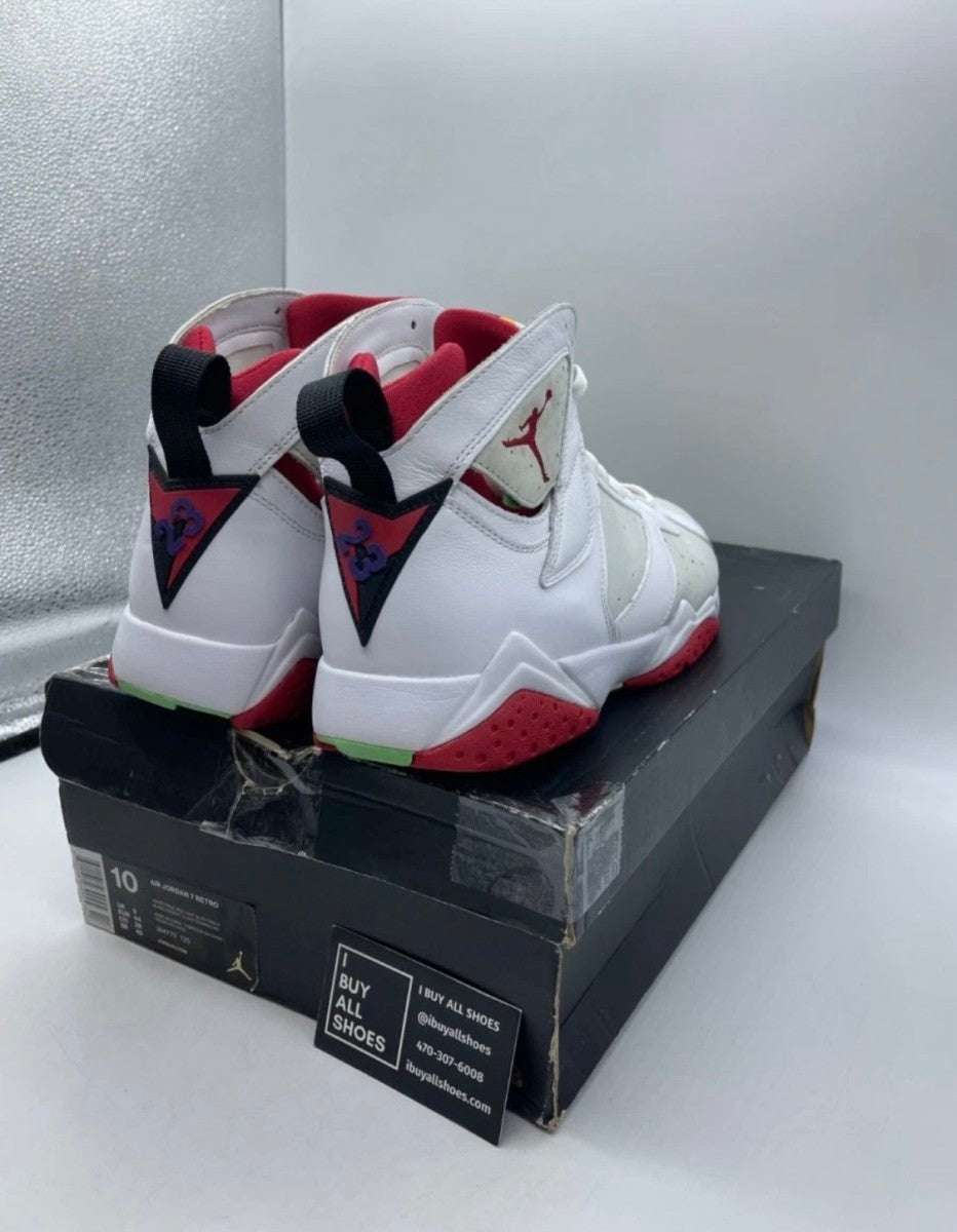 Jordan 7 Retro Hare (2015) 10 (Heavily Worn Pre-Owned)JordanWhite/True Red-Light Silver-Tourmaline - Image 3
