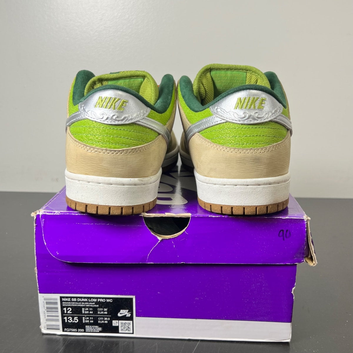Nike SB Dunk Low Escargot 12 (Lightly Worn Pre-Owned)NikeSesame/Metallic Silver/Pear/Fir/Sail/Light British Tan - Image 5